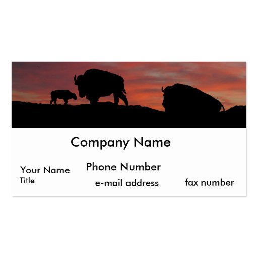 Bison family business card