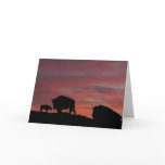 Bison family greeting card