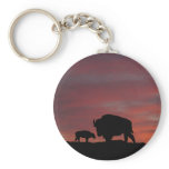 Bison family key chain