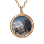 Bison Herd in Winter Necklaces