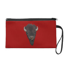 Bison Raspberry Wristlet Clutches