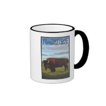 Bison Scene - Yellowstone National Park Mug
