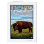 Bison SceneIdahoVintage Travel Poster Greeting Cards
