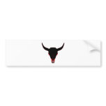Bison Skull Black and Red Bumper Sticker