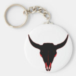 Bison Skull Black and Red Key Chains