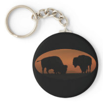 Bison Sunset Key Chain