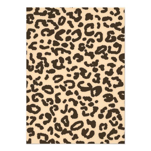 Bisque Color Leopard Animal Print Personalized Invitation