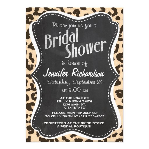 Bisque Color Leopard Print; Retro Chalkboard Announcements