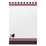 Bistro Black and Pink Poodle Customized Stationery