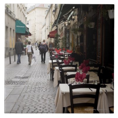 Bistro in Paris 2 Tile by prophoto