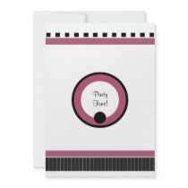 Bistro Party in Black White and Pink invitations