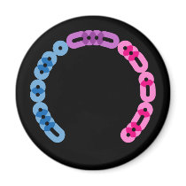 Bisxual Morse Code Arc Round Magnet by jamieco Bisxual Morse Code Arc Round Magnet