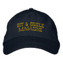 Bit & Bridle Hat - Dark Yellow Text, Regular embroidered hats