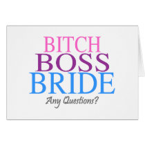 Bitch Boss Bride Any Questions? (2) Greeting Cards