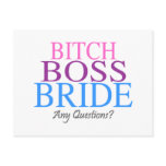 Bitch Boss Bride Any Questions? (2) Postcard