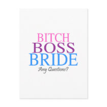 Bitch Boss Bride Any Questions? (2) Post Card