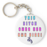 BITCH OWNS OWN BIKE KEYCHAINS