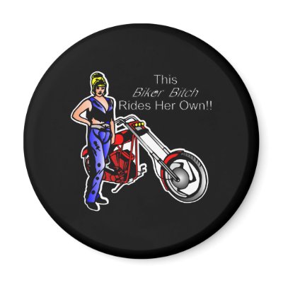 Bitch Rides Own Bike Black Fridge Magnets by WhiteTiger_LLC