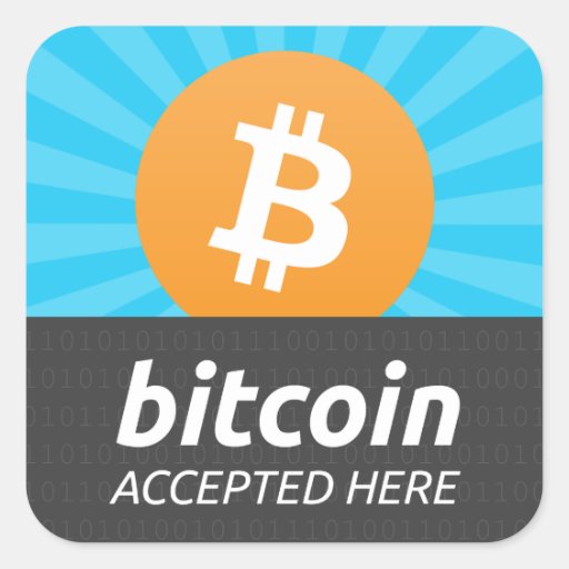 accepting bitcoin sticker