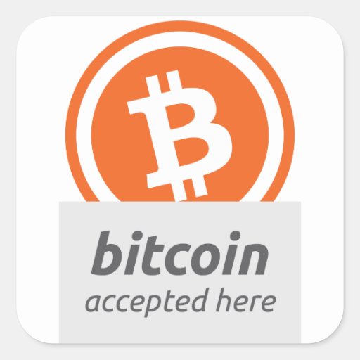 bitcoin accepted sticker