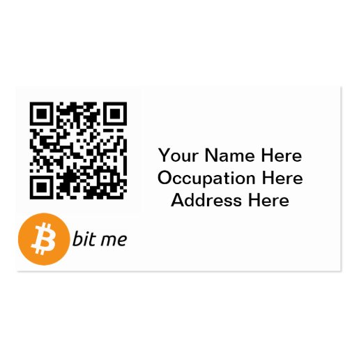 Bitcoin Wallet QR Code Business Cards (front side)