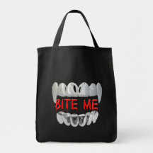 Bite Me Blood And Teeth Tote Bag