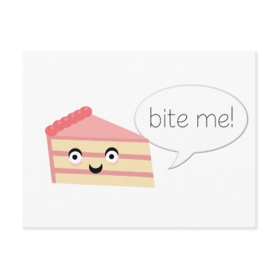 Bite Me Cake Post Card by CannibalCouture