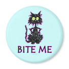 round_magnet - Unique gifts for cat lovers. Cat gifts including funny cat t-shirts with pictures of cats, cat bumper stickers and other unique cat gifts all featuring Tuff Kitty.