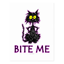 Bite Me! Cat Gift Designs Postcard