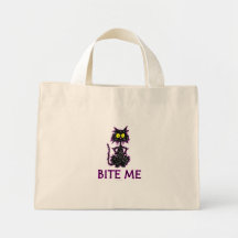 Bite Me! Cat Gift Designs Tote Bag