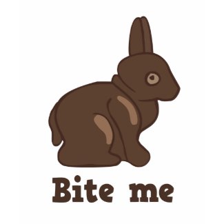 Bite me chocolate bunny t-shirt