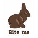 Bite me chocolate bunny t-shirt by holiday_tshirts Bite me chocolate bunny t-shirt