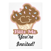 bite me chocolate cupcake announcement
