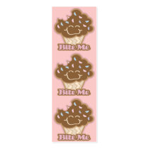 bite me chocolate cupcake bookmark business card