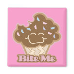 bite me chocolate cupcake refrigerator magnet