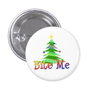 Bite Me Christmas Tree 2 Inch Round Button