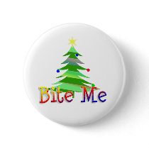 Bite Me Christmas Tree buttons