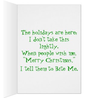 Bite Me Christmas Tree Greeting Card