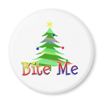 Bite Me Christmas Tree magnets
