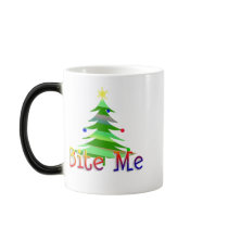 Bite Me Christmas Tree mugs