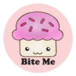 Bite Me Cupcake Round Sticker