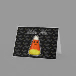 Bite Me, Cute Angry Candy Corn Cartoon Design Greeting Card