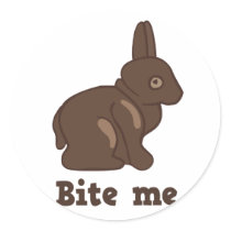 Bite Me Easter Bunny Round Stickers