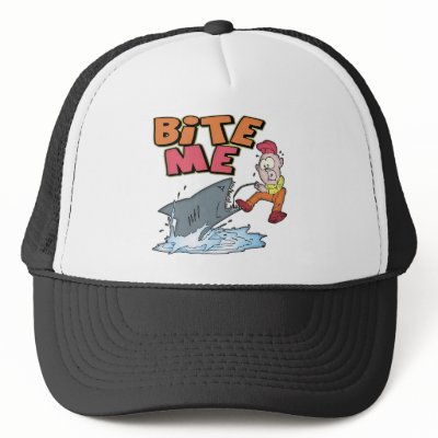 Bite Me Fishing T-shirts and Gifts Mesh Hats by sagart1952