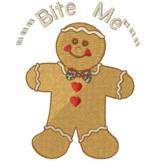 Bite Me Gingerbread embroideredshirt