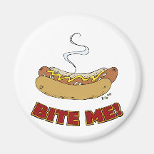 Bite Me - Hot Dog Refrigerator Magnets