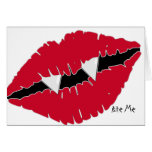 Bite Me Red Lips n Fangs Card