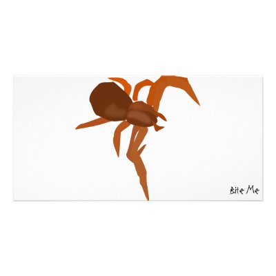 Bite Me Red Spider Customized Photo Card by HalloweenSpirit