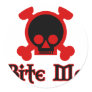 Bite me round stickers