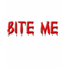 ladies_casual_tshirt - Make everyone laugh with this funny Bite Me t-shirt done in blood red letters.